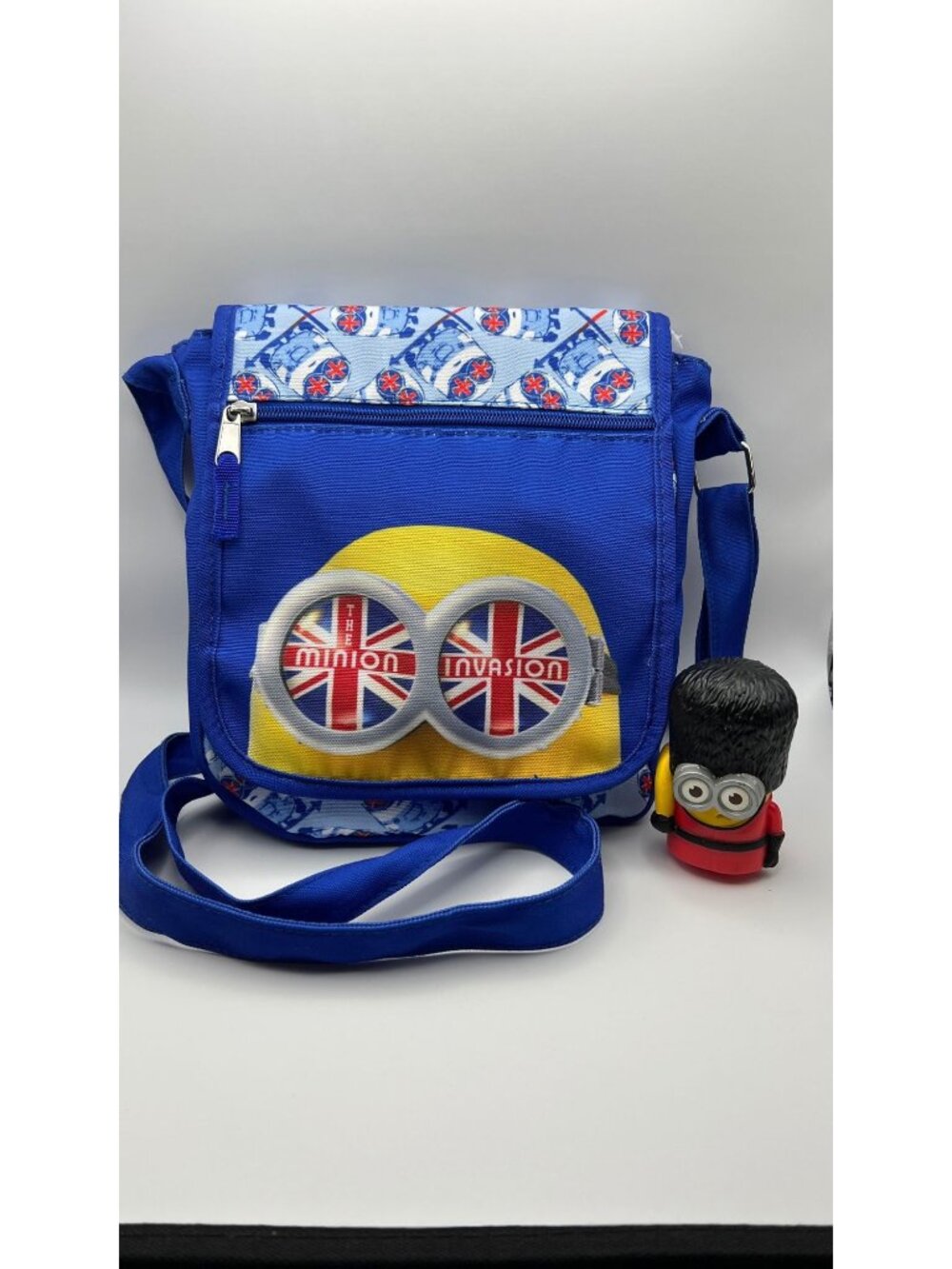 Minions Themed Crossbody Bag With Union Jack Goggles Design & Guard Toy By Illum